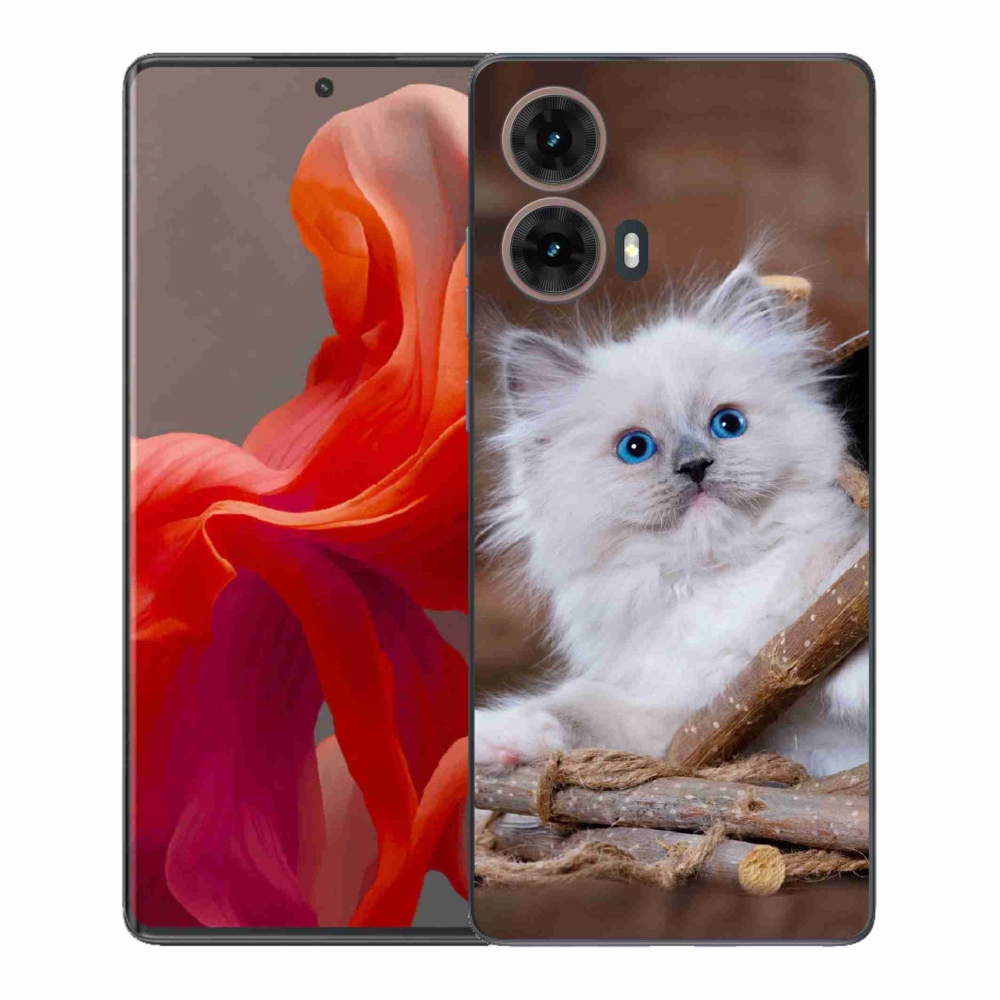 Gelový kryt mmCase na Motorola Moto G85 5G - bílé kotě