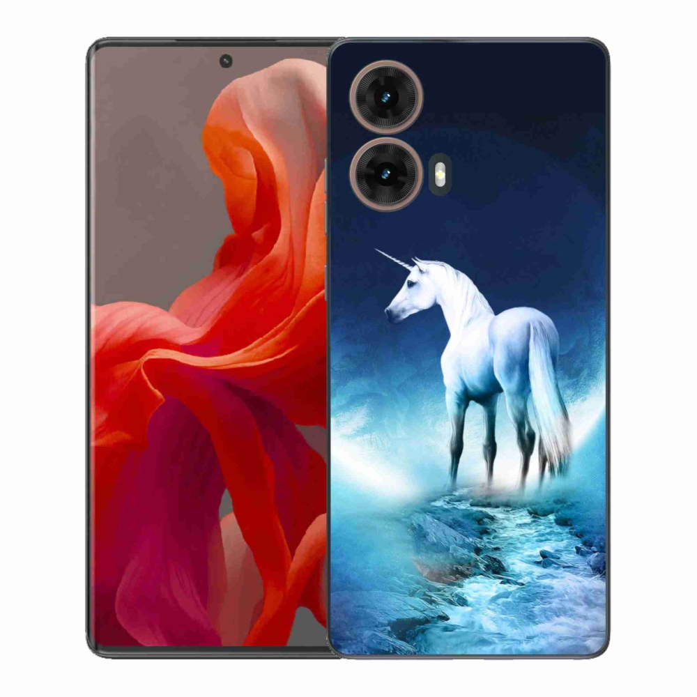 Gelový kryt mmCase na Motorola Moto G85 5G - bílý jednorožec