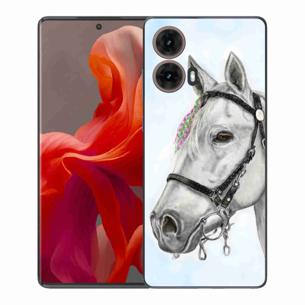 Gelový kryt mmCase na Motorola Moto G85 5G - bílý kůň 1