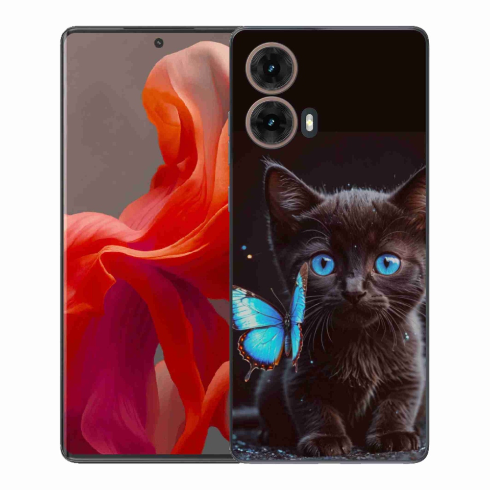 Gelový kryt mmCase na Motorola Moto G85 5G - černé kotě 3