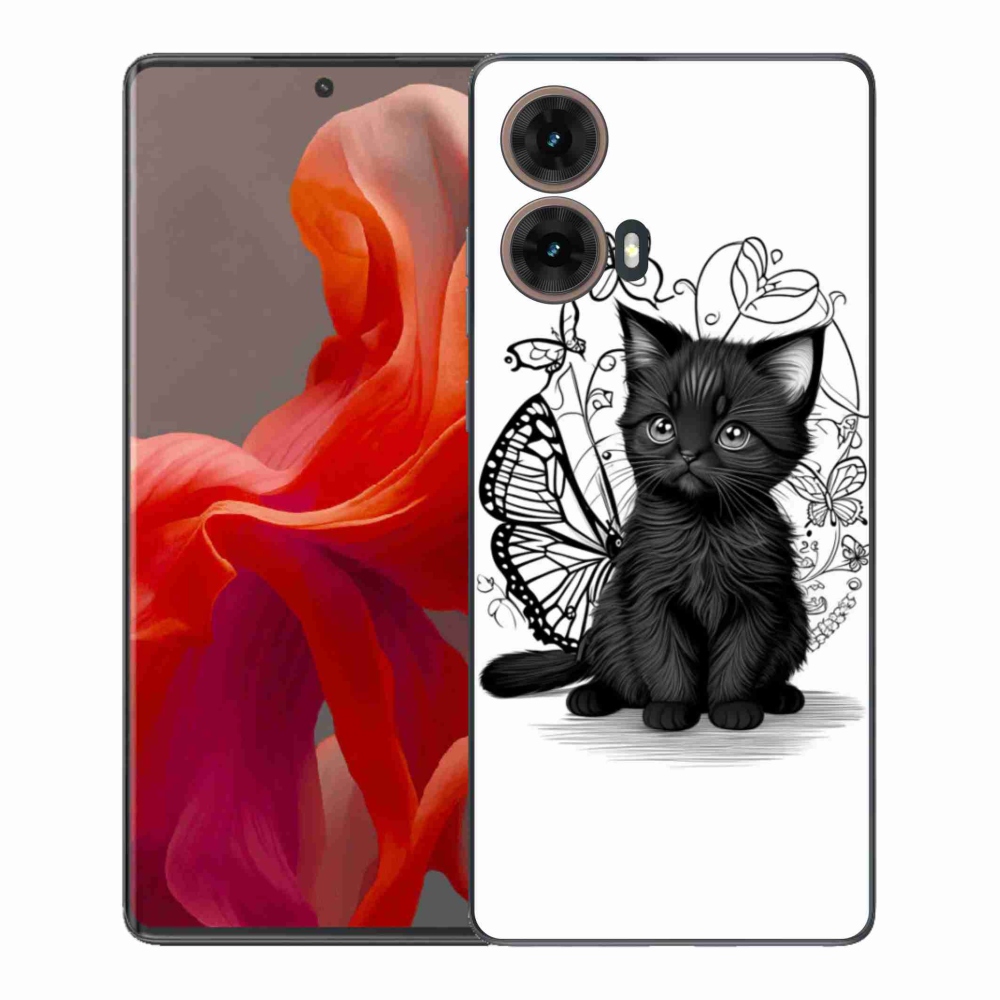 Gelový kryt mmCase na Motorola Moto G85 5G - černé kotě