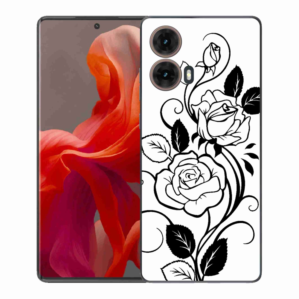 Gelový kryt mmCase na Motorola Moto G85 5G - černobílá růže