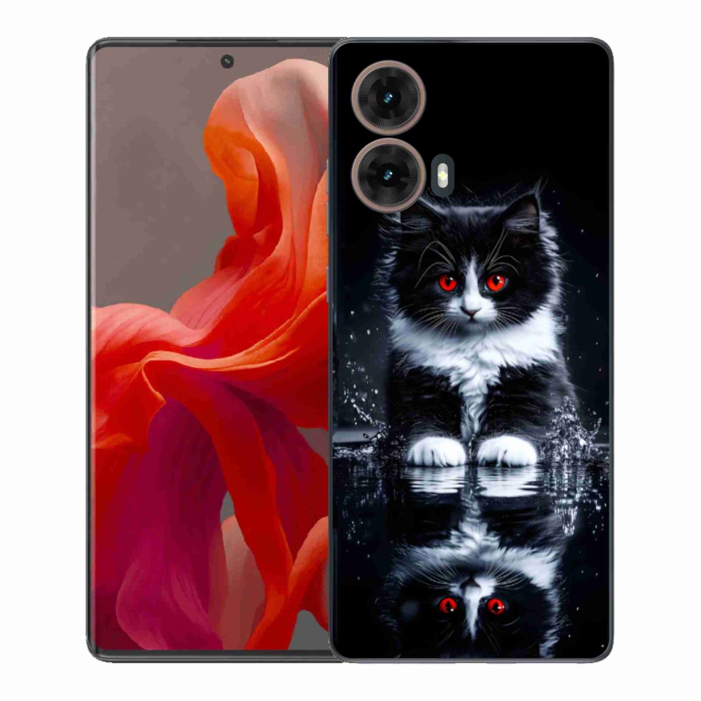 Gelový kryt mmCase na Motorola Moto G85 5G - černobílé kotě