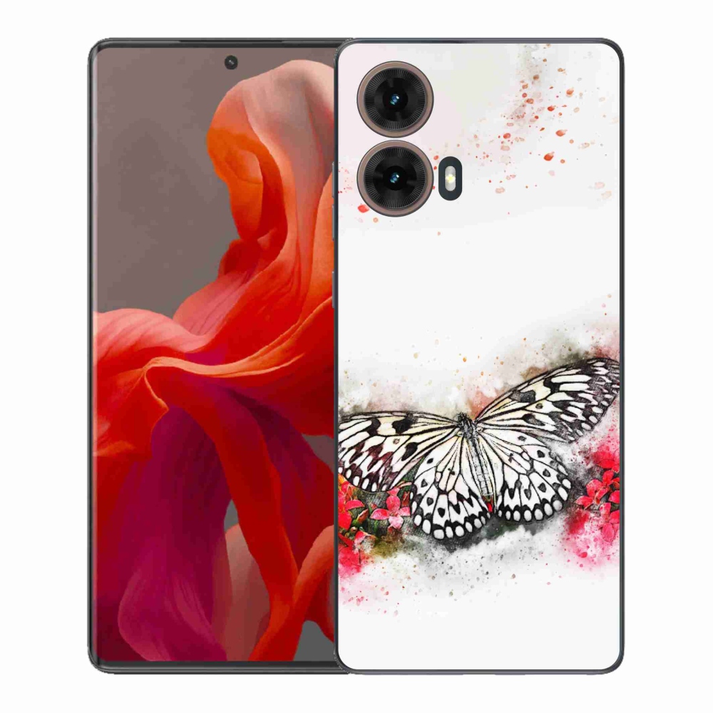 Gelový kryt mmCase na Motorola Moto G85 5G - černobílý motýl