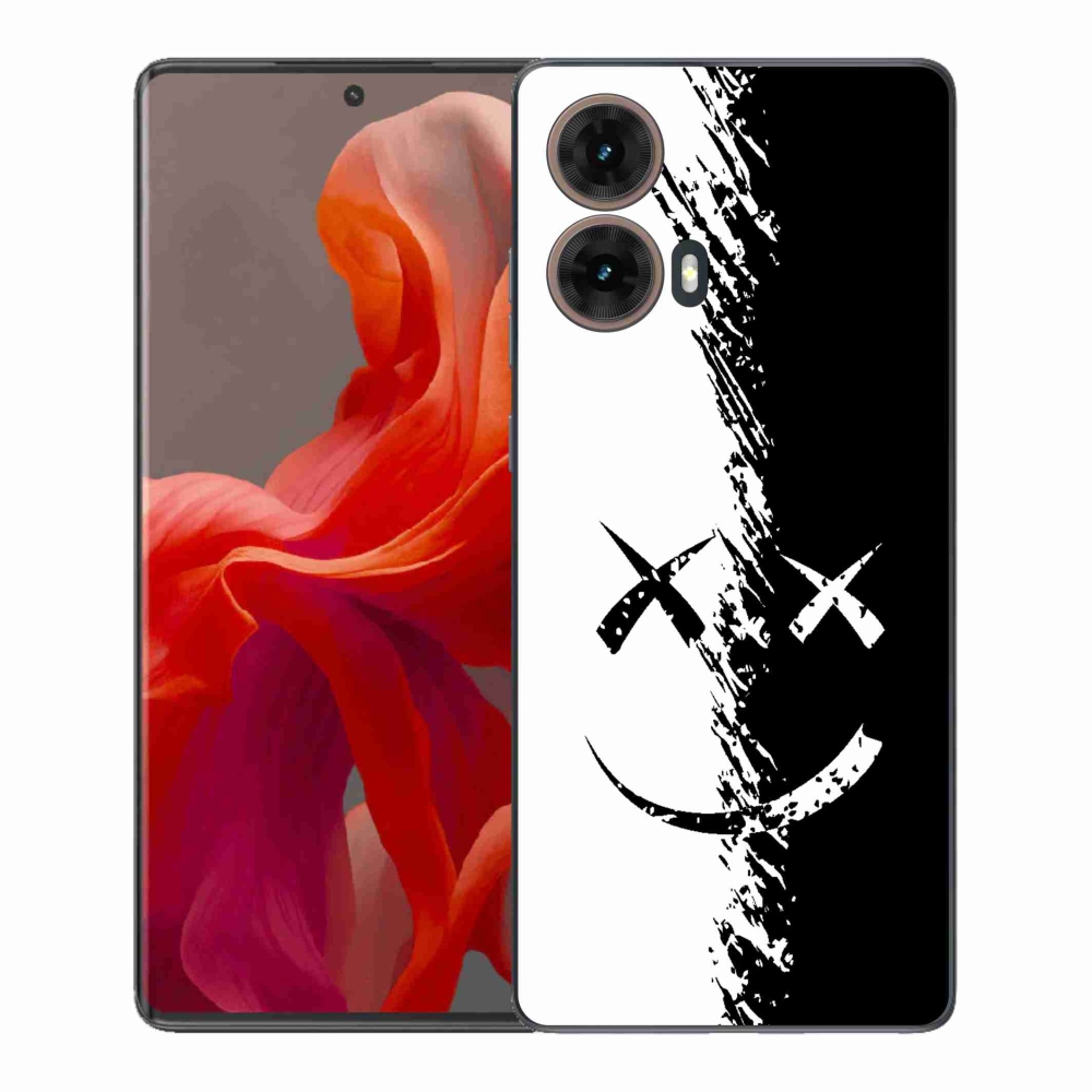 Gelový kryt mmCase na Motorola Moto G85 5G - černobílý smajlík