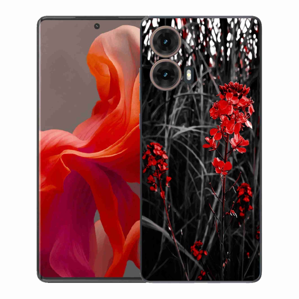 Gelový kryt mmCase na Motorola Moto G85 5G - červená rostlina