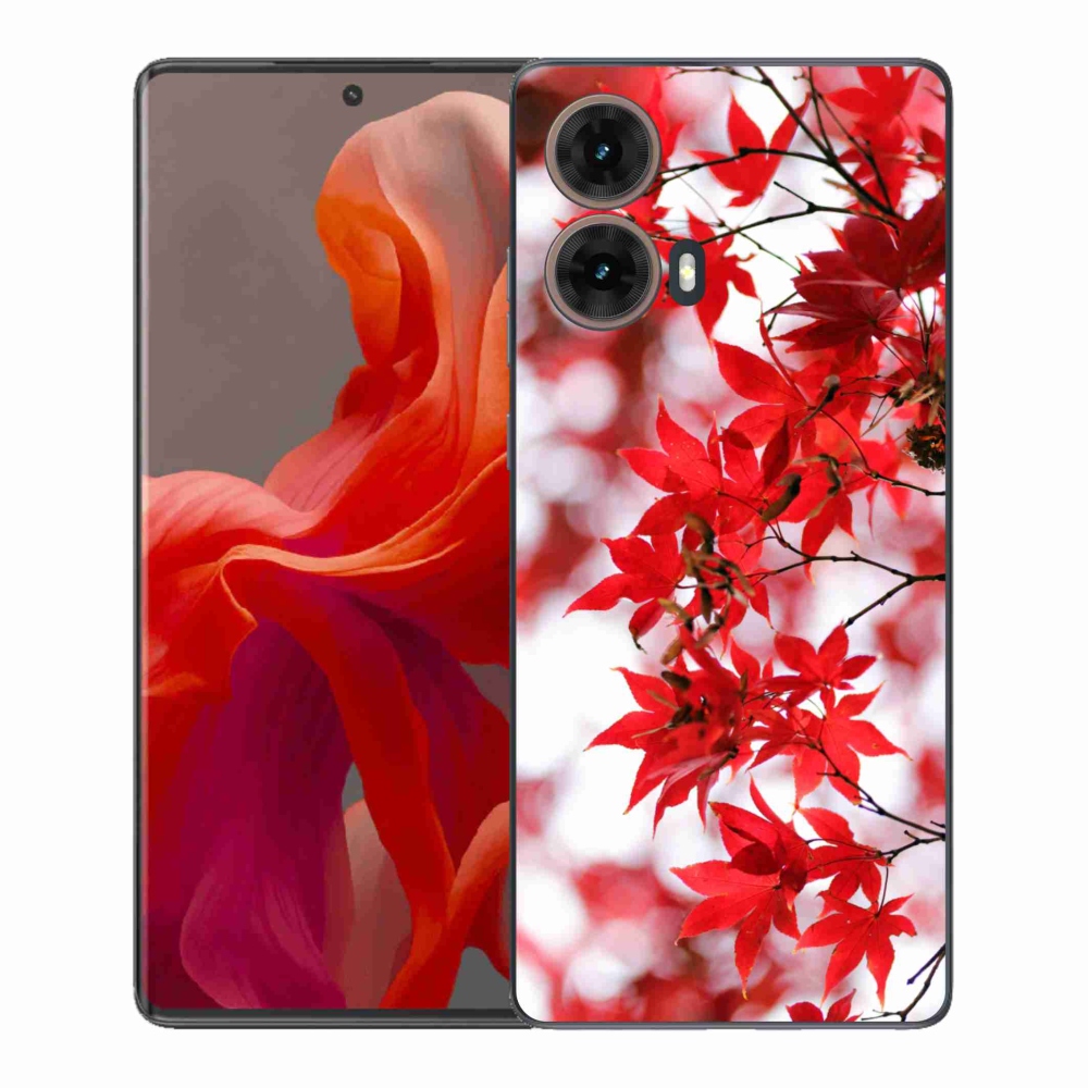 Gelový kryt mmCase na Motorola Moto G85 5G - červené listy