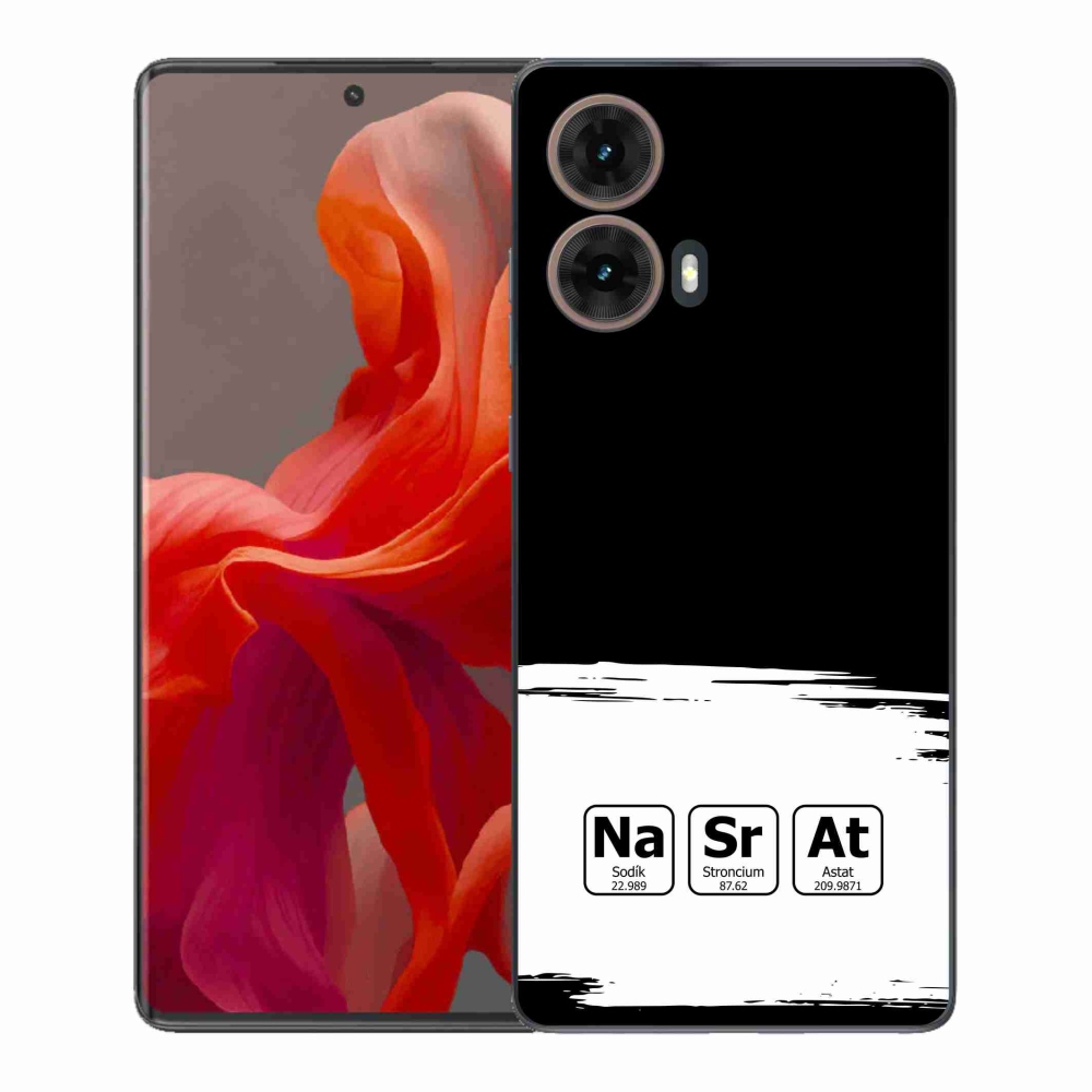 Gelový kryt mmCase na Motorola Moto G85 5G - chemické prvky bíločerné pozadí