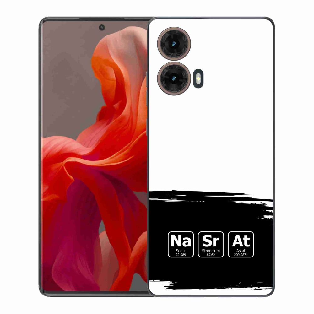 Gelový kryt mmCase na Motorola Moto G85 5G - chemické prvky černobílé pozadí