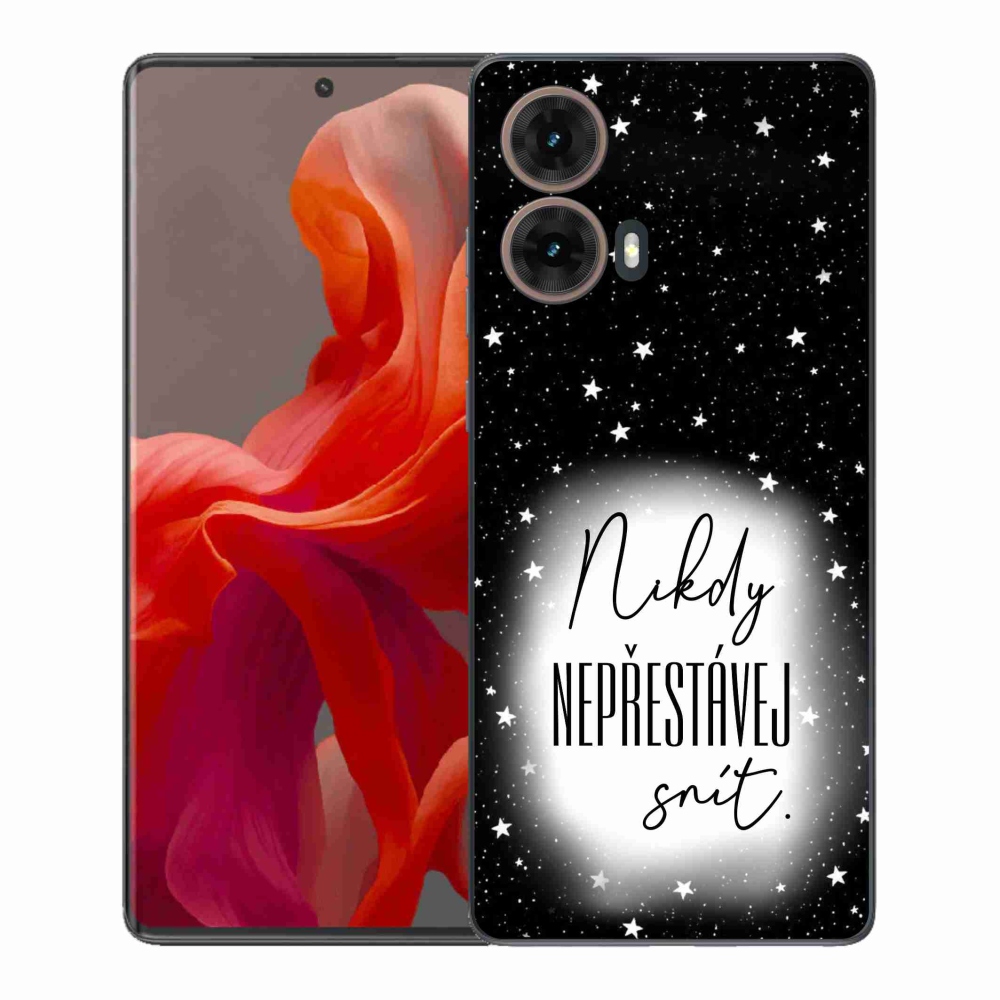 Gelový kryt mmCase na Motorola Moto G85 5G - citát 1 bíločerné pozadí