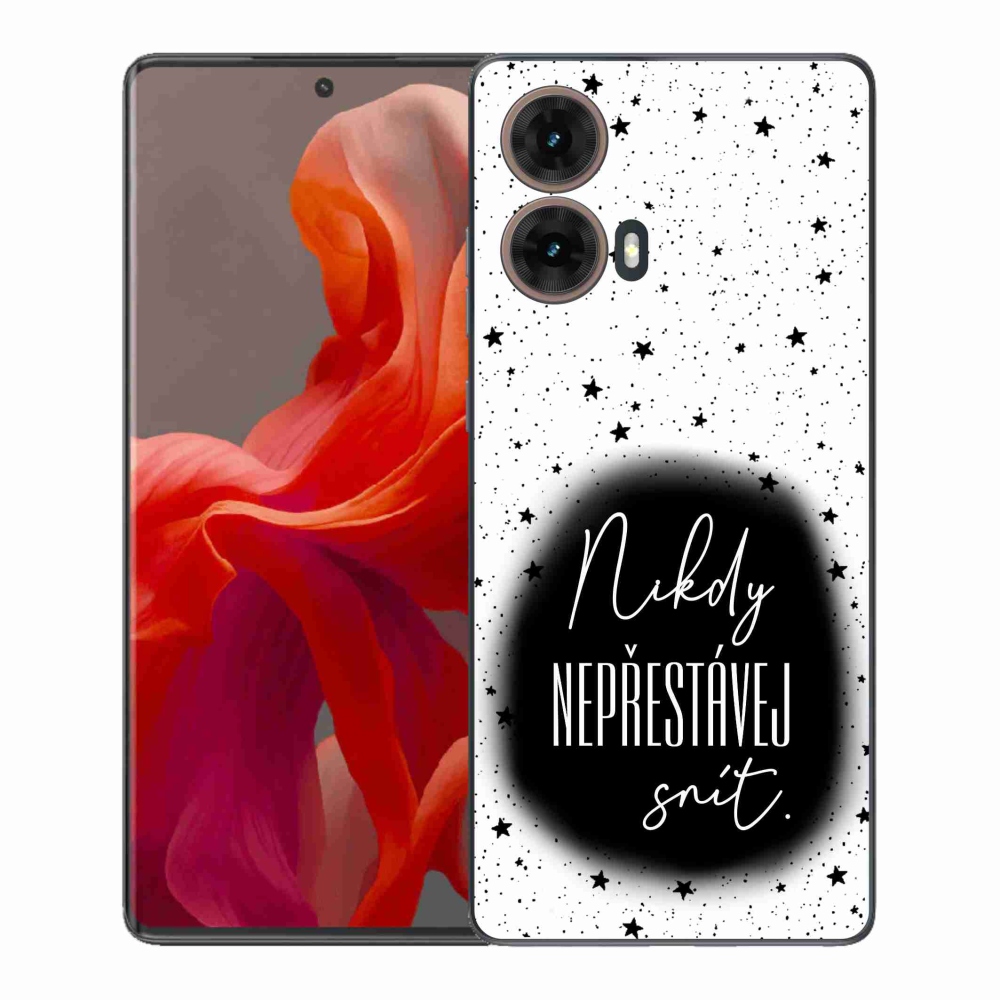 Gelový kryt mmCase na Motorola Moto G85 5G - citát 1 černobílé pozadí