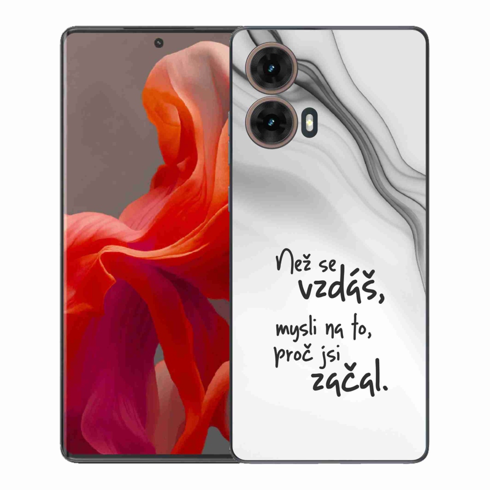 Gelový kryt mmCase na Motorola Moto G85 5G - citát 2 bílé pozadí