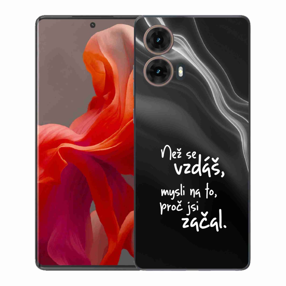 Gelový kryt mmCase na Motorola Moto G85 5G - citát 2 černé pozadí