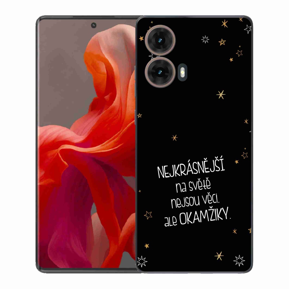 Gelový kryt mmCase na Motorola Moto G85 5G - citát 4 černé pozadí