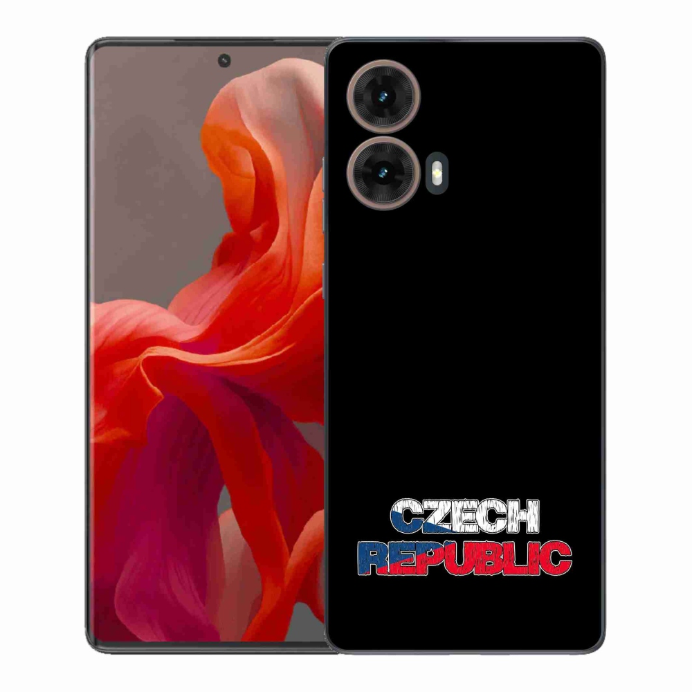 Gelový kryt mmCase na Motorola Moto G85 5G - Czech Republic černé pozadí