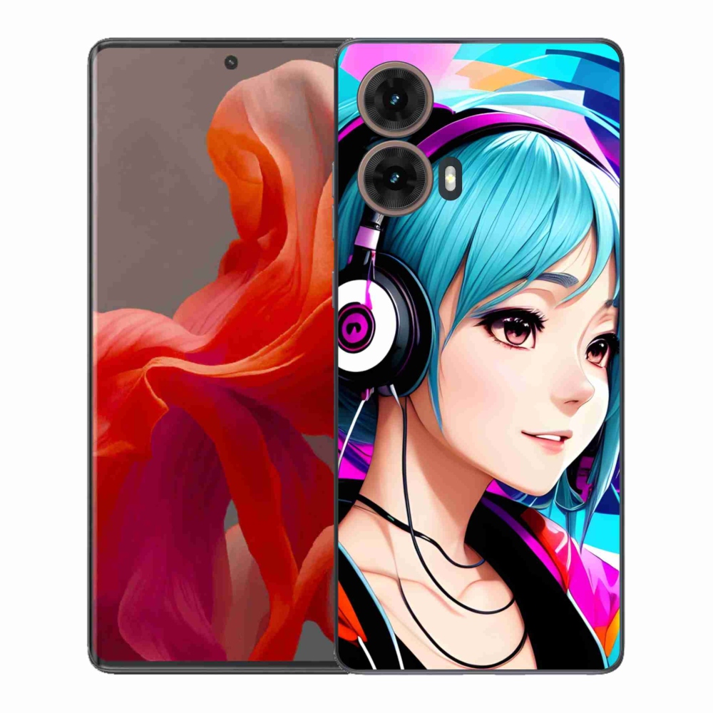 Gelový kryt mmCase na Motorola Moto G85 5G - dívka se sluchátky