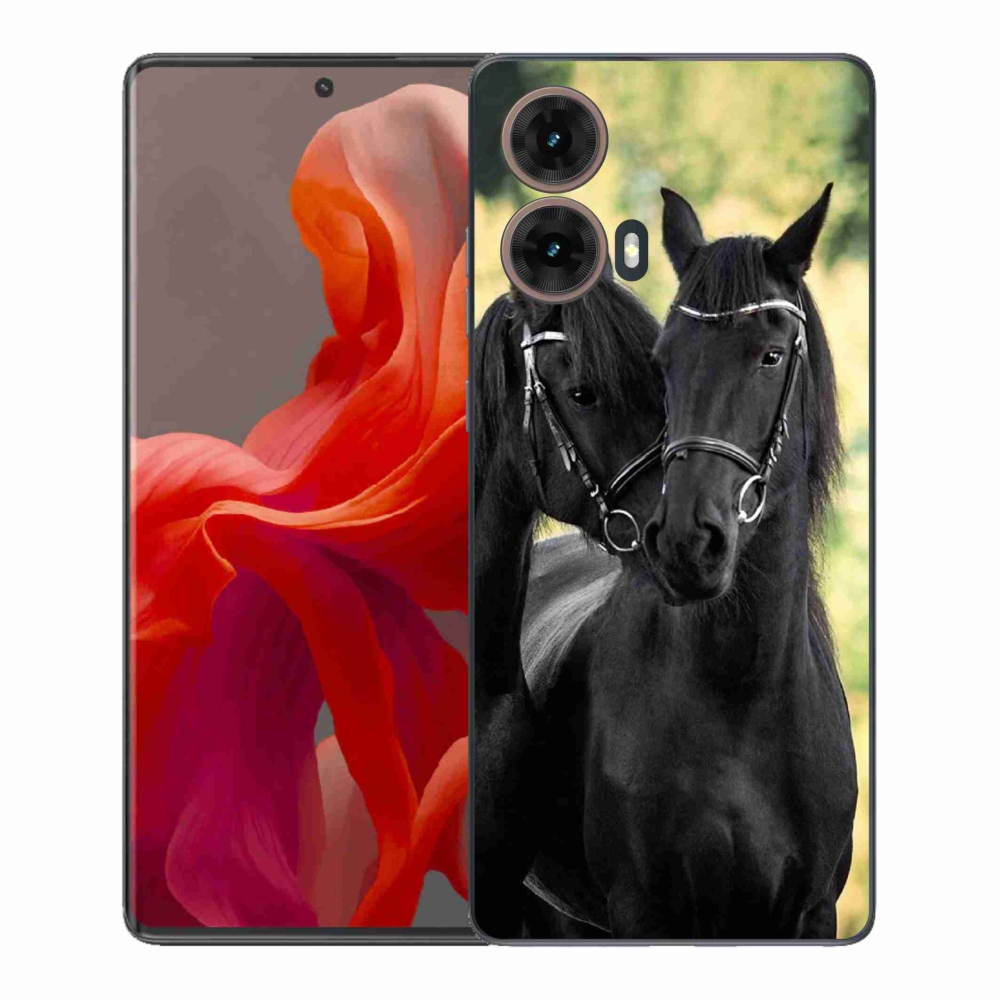 Gelový kryt mmCase na Motorola Moto G85 5G - dva černí koně