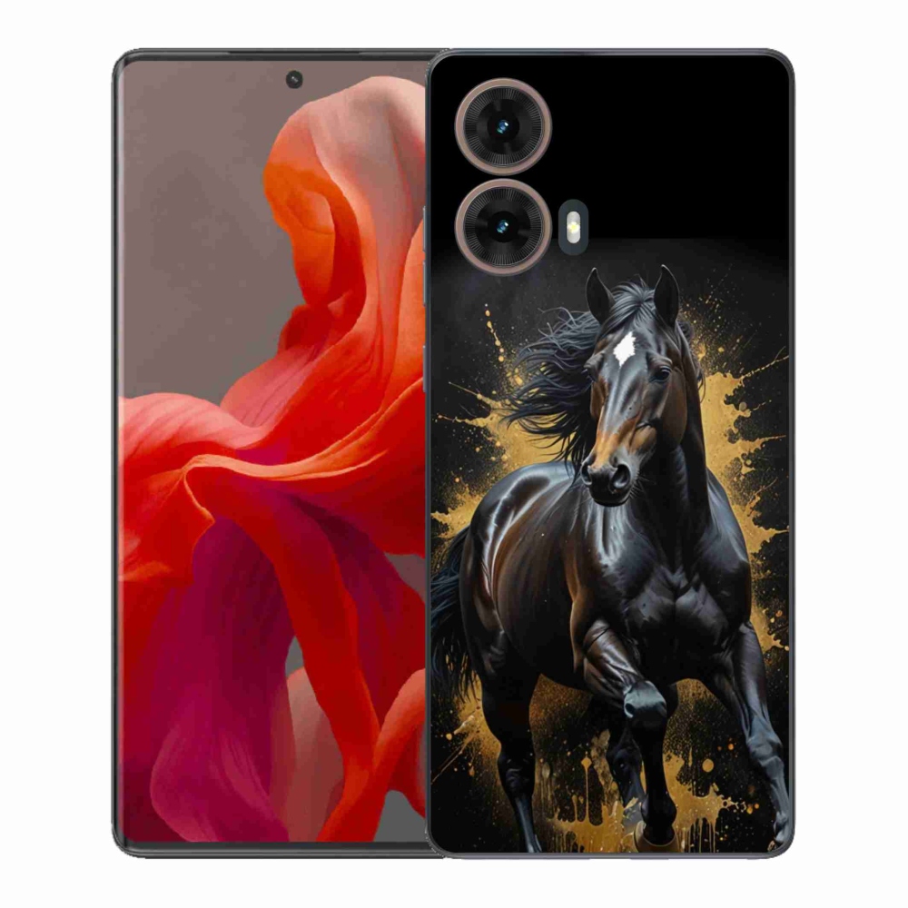 Gelový kryt mmCase na Motorola Moto G85 5G - elegantní černý hřebec