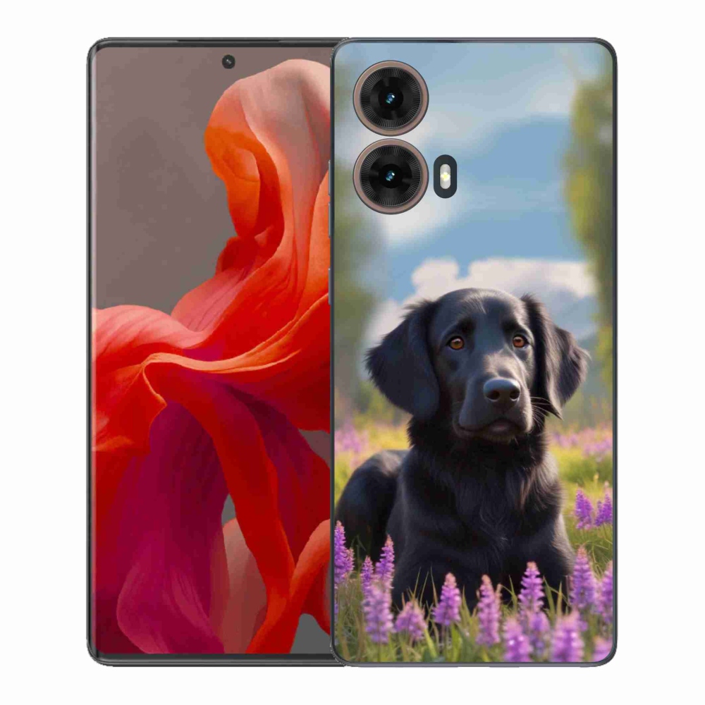 Gelový kryt mmCase na Motorola Moto G85 5G - elegantní černý retrívr