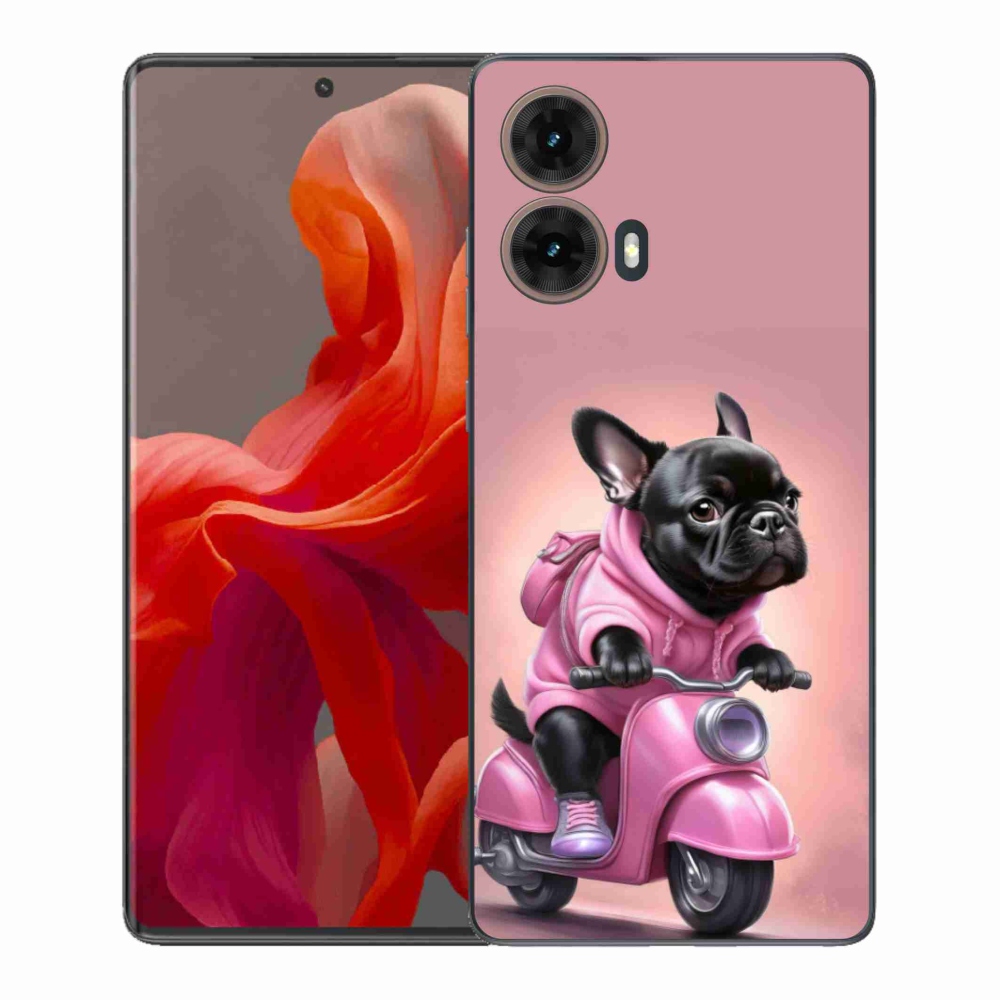 Gelový kryt mmCase na Motorola Moto G85 5G - francouzský buldoček na skútru