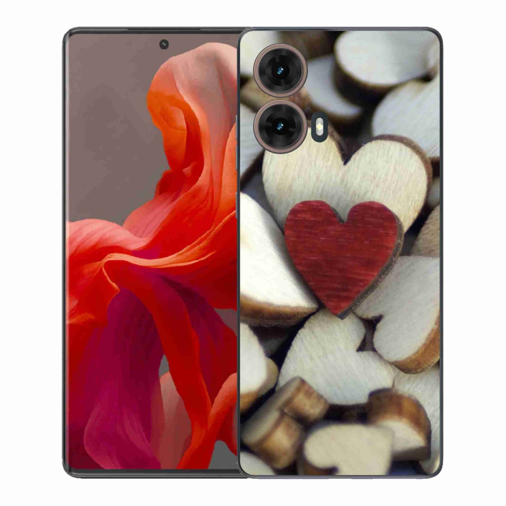 Gelový kryt mmCase na Motorola Moto G85 5G - gravírované červené srdce 