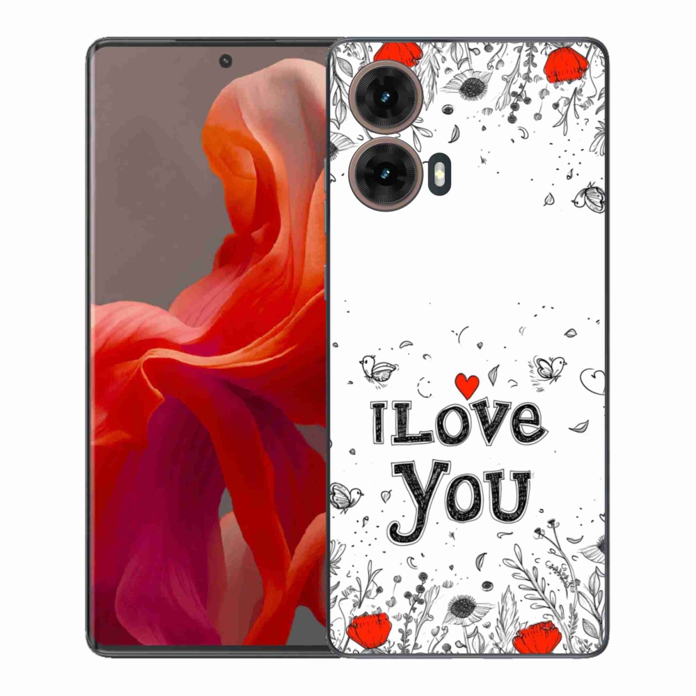 Gelový kryt mmCase na Motorola Moto G85 5G - I love you bílé pozadí