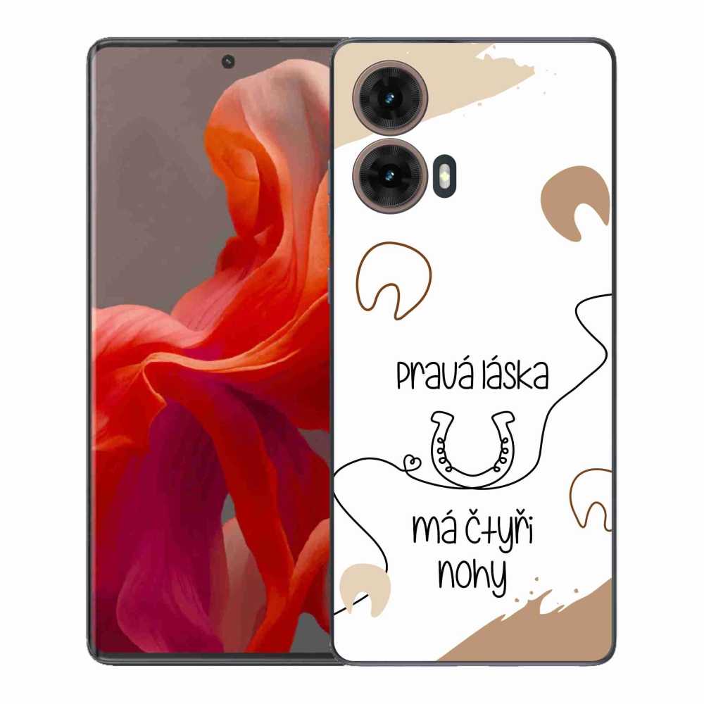 Gelový kryt mmCase na Motorola Moto G85 5G - koňský motiv bílé pozadí