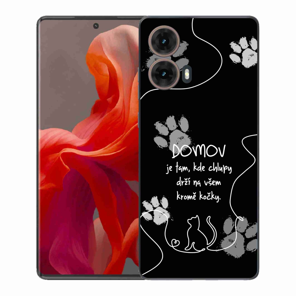 Gelový kryt mmCase na Motorola Moto G85 5G - kočičí motiv černé pozadí