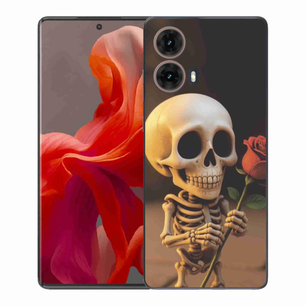 Gelový kryt mmCase na Motorola Moto G85 5G - kostlivec s růží