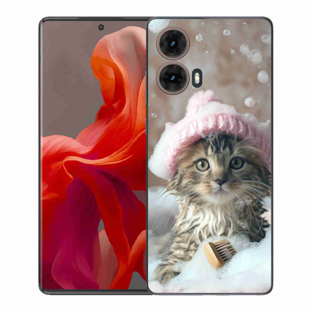 Gelový kryt mmCase na Motorola Moto G85 5G - kotě a koupel