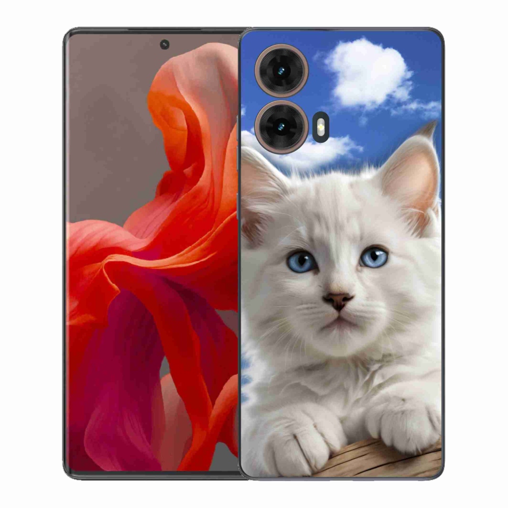 Gelový kryt mmCase na Motorola Moto G85 5G - kotě a oblaka