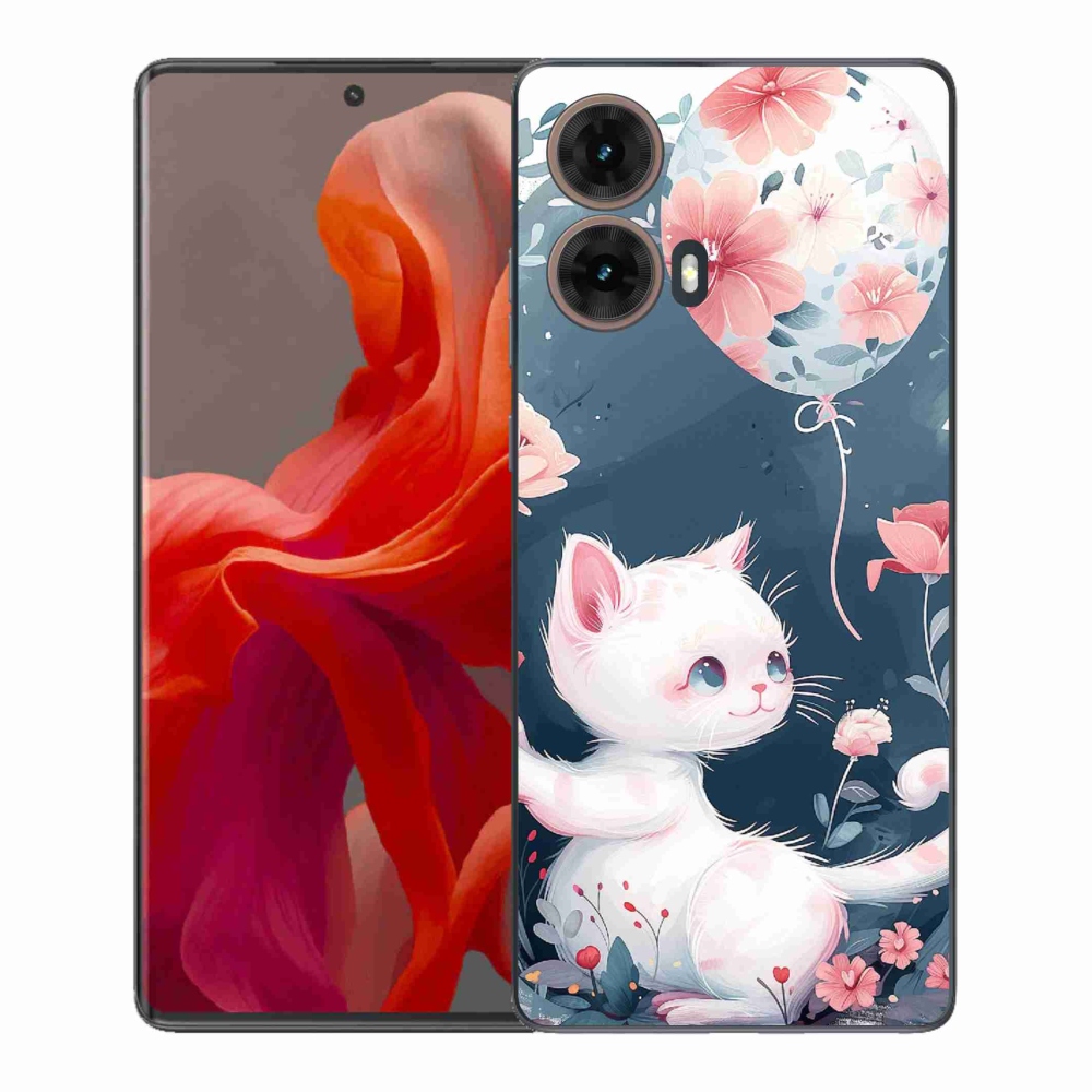 Gelový kryt mmCase na Motorola Moto G85 5G - kotě s balónkem