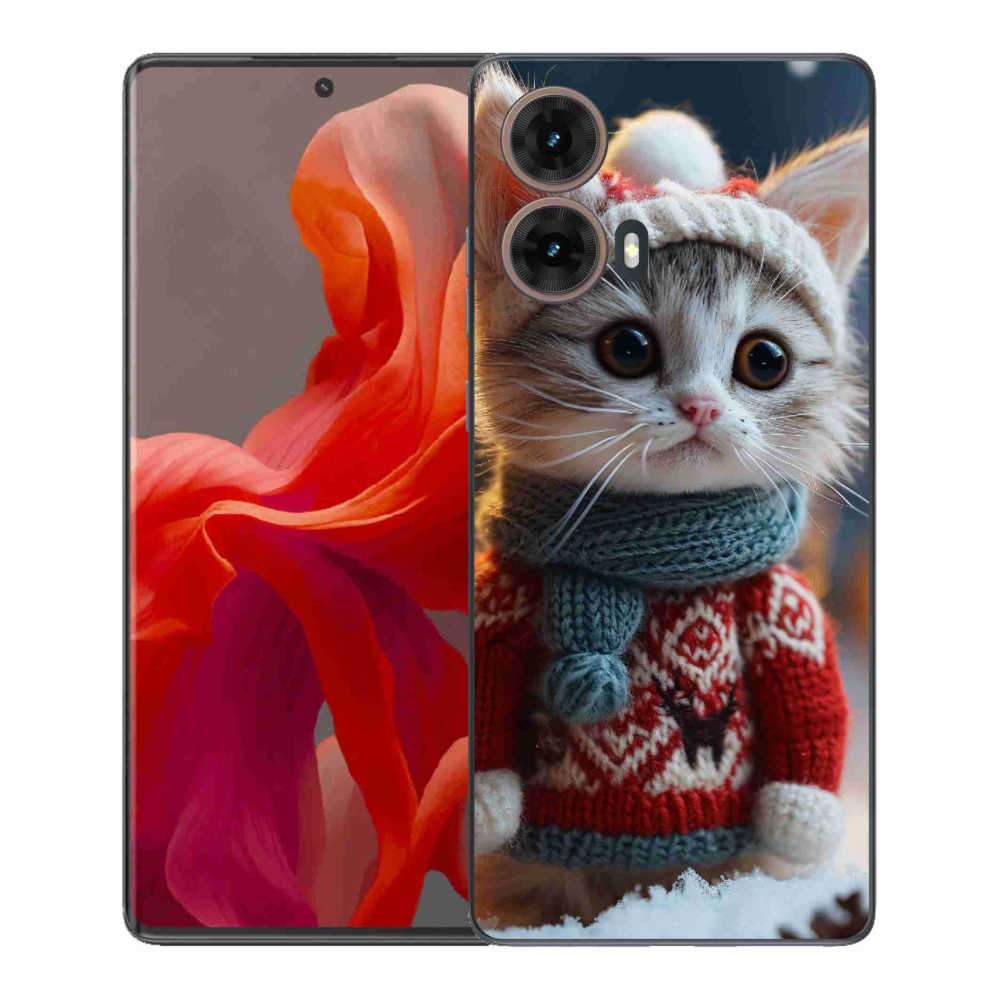 Gelový kryt mmCase na Motorola Moto G85 5G - kotě ve svetru