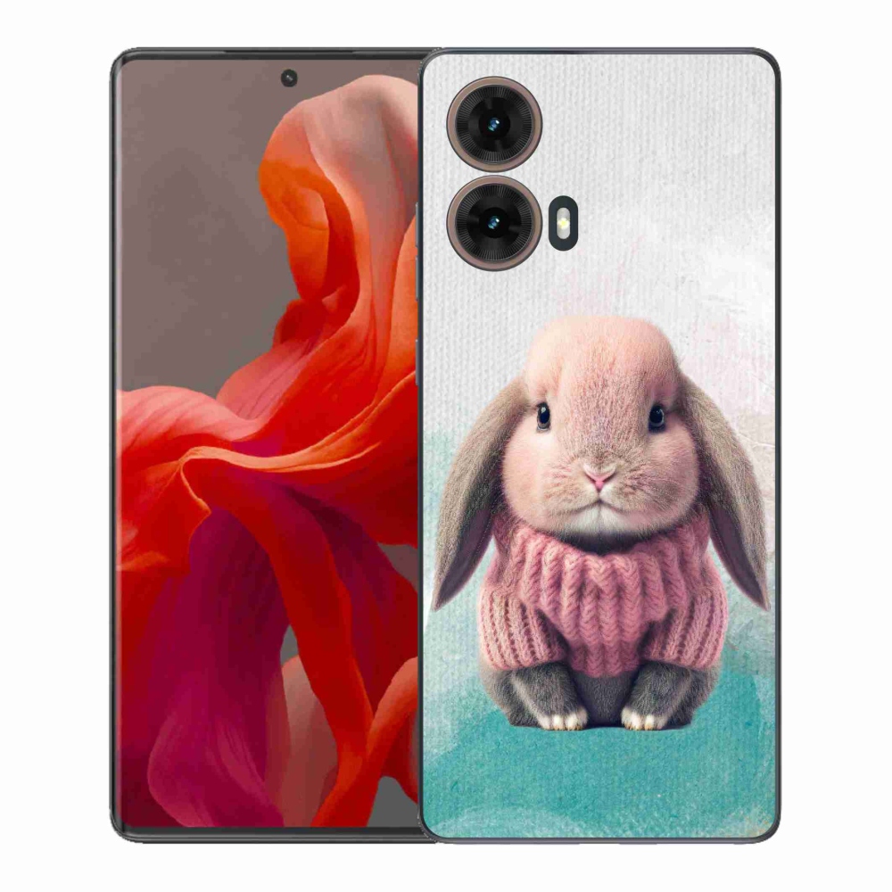 Gelový kryt mmCase na Motorola Moto G85 5G - králíček ve svetru