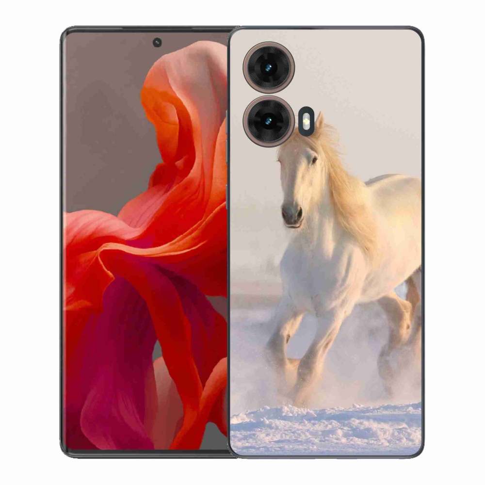 Gelový kryt mmCase na Motorola Moto G85 5G - kůň ve sněhu
