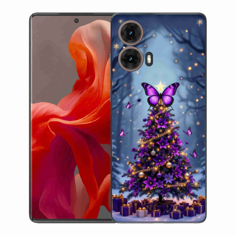 Gelový kryt mmCase na Motorola Moto G85 5G - motýlí vánoční stromek