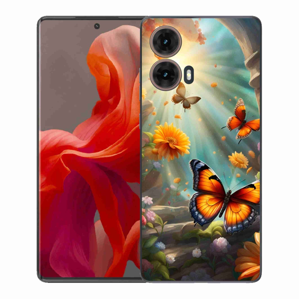 Gelový kryt mmCase na Motorola Moto G85 5G - motýlí zahrada 2