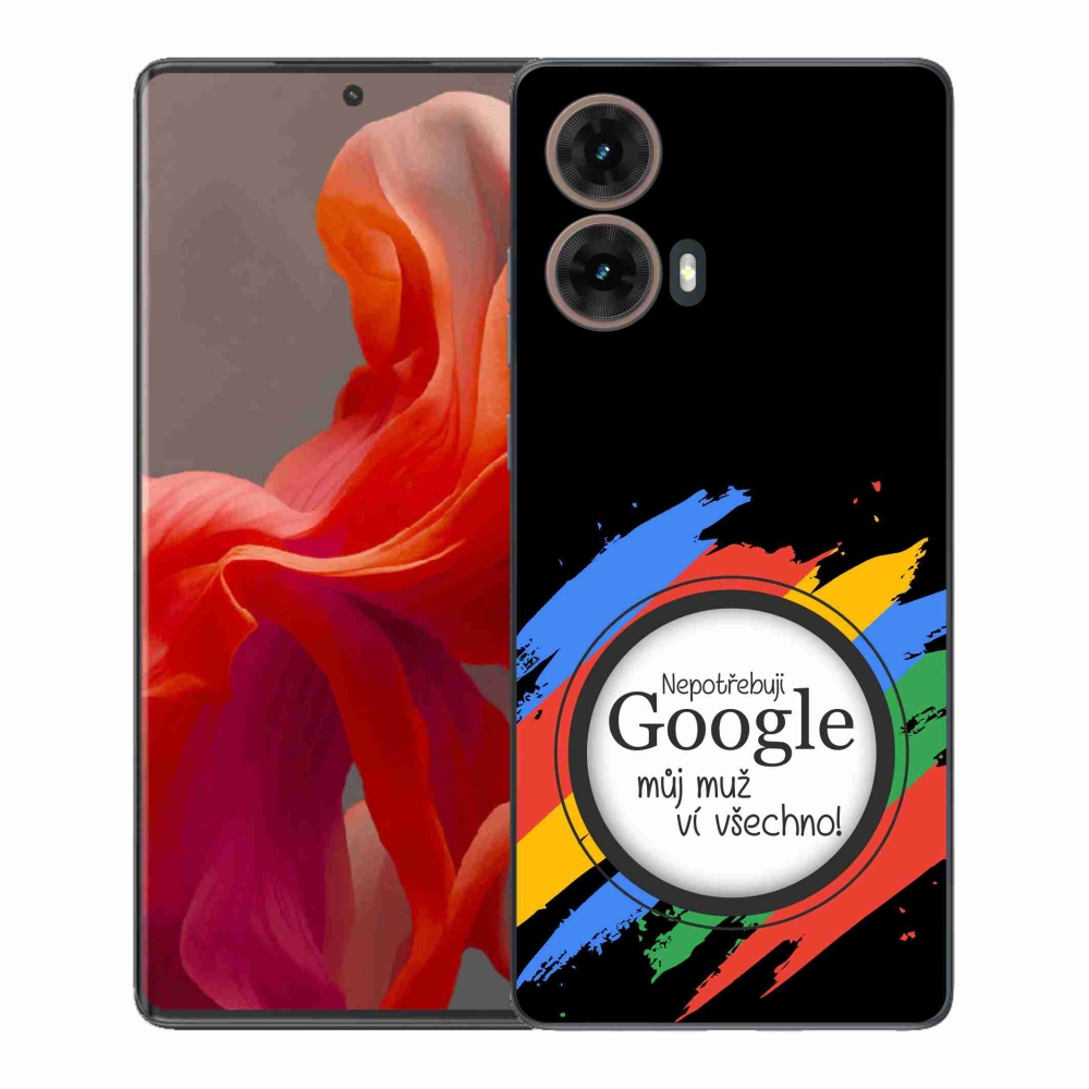 Gelový kryt mmCase na Motorola Moto G85 5G - muž ví všechno černé pozadí