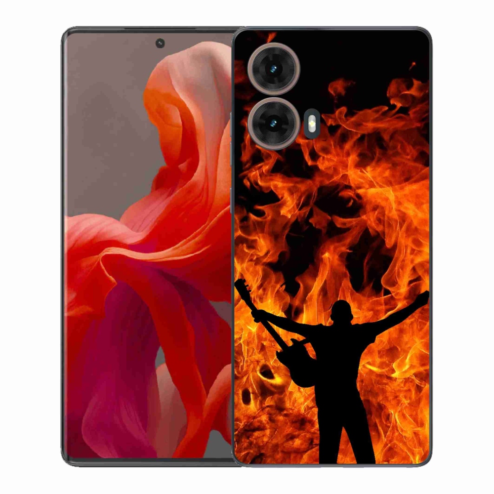 Gelový kryt mmCase na Motorola Moto G85 5G - muzikant a oheň