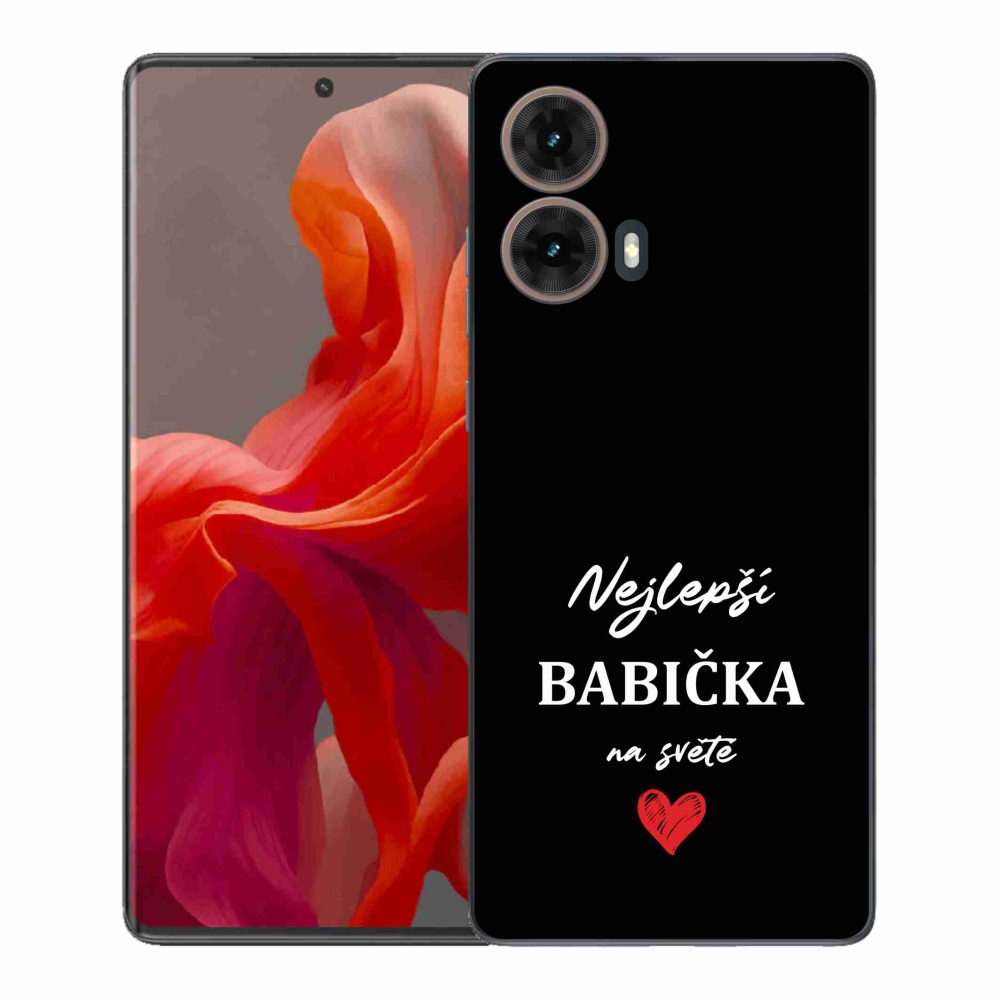Gelový kryt mmCase na Motorola Moto G85 5G - nejlepší babička 1 černé pozadí