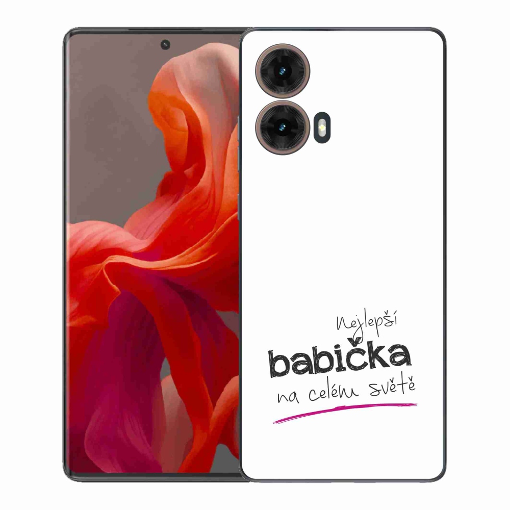 Gelový kryt mmCase na Motorola Moto G85 5G - nejlepší babička 4 bílé pozadí