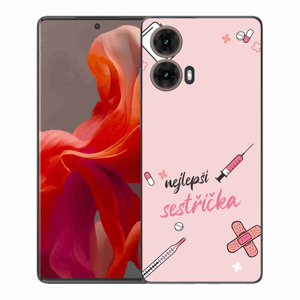 Gelový kryt mmCase na Motorola Moto G85 5G - nejlepší sestřička růžové pozadí