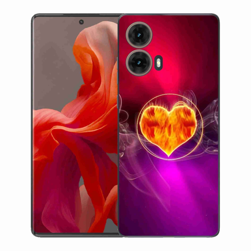 Gelový kryt mmCase na Motorola Moto G85 5G - ohnivé srdce
