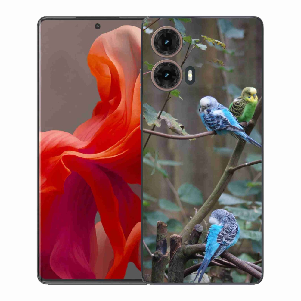 Gelový kryt mmCase na Motorola Moto G85 5G - papoušci na větvi