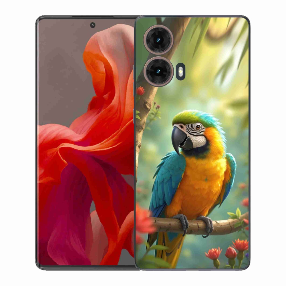 Gelový kryt mmCase na Motorola Moto G85 5G - papoušek ara modrožlutá