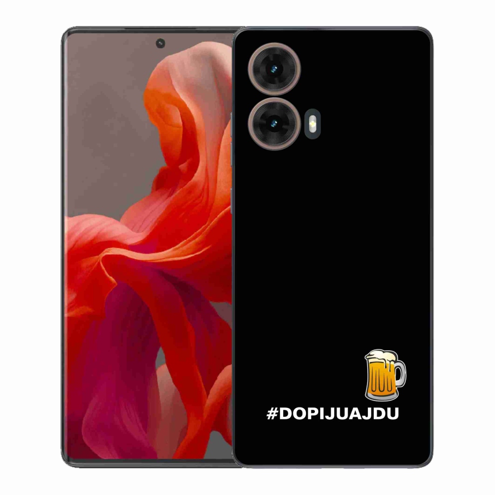 Gelový kryt mmCase na Motorola Moto G85 5G - pivní motiv 1 černé pozadí