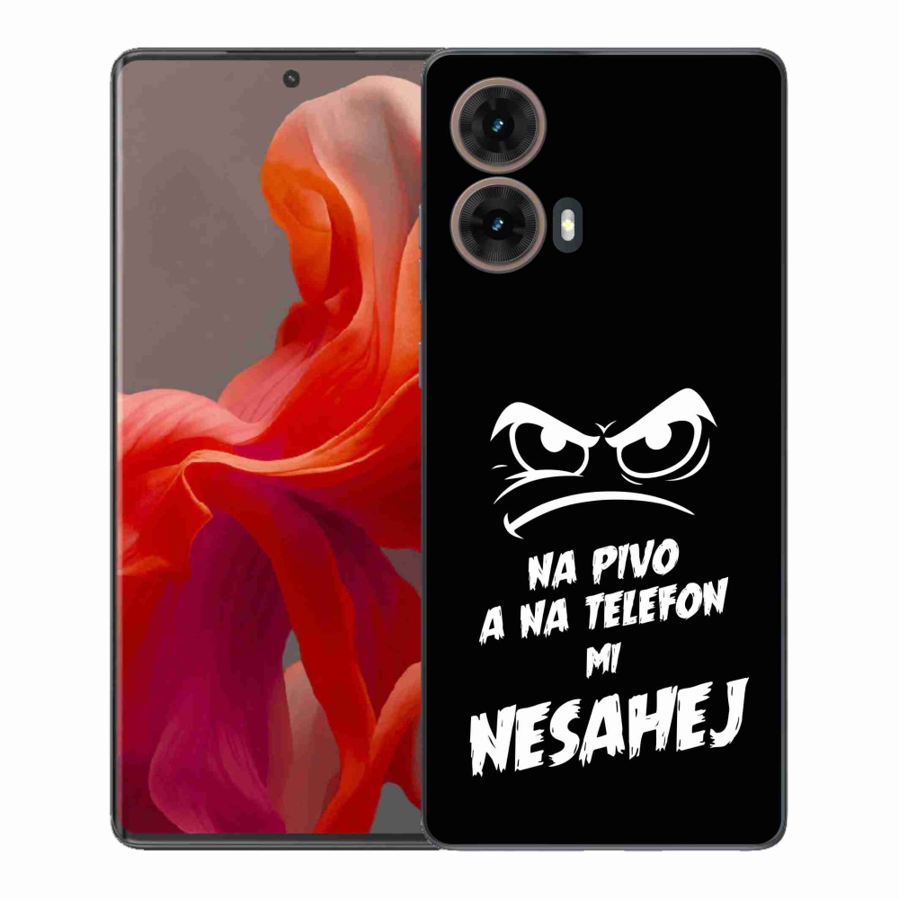Gelový kryt mmCase na Motorola Moto G85 5G - pivní motiv 2 černé pozadí