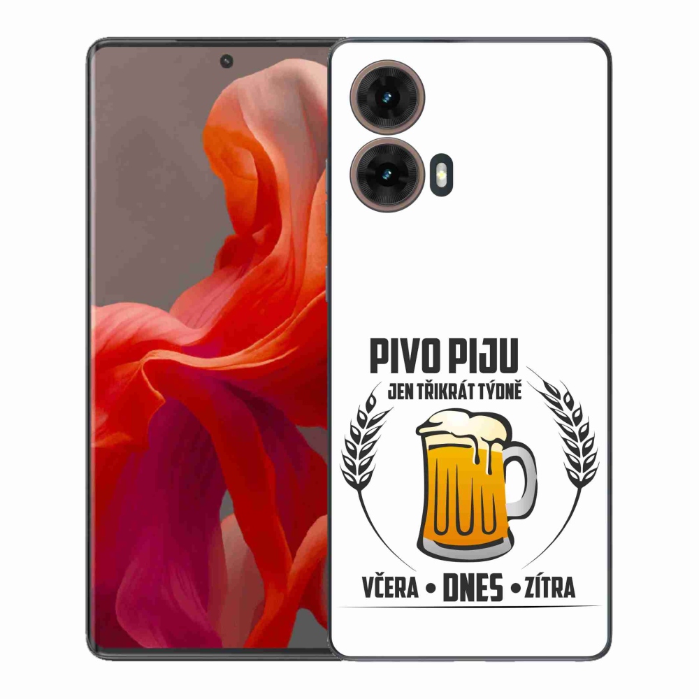 Gelový kryt mmCase na Motorola Moto G85 5G - pivní motiv bílé pozadí