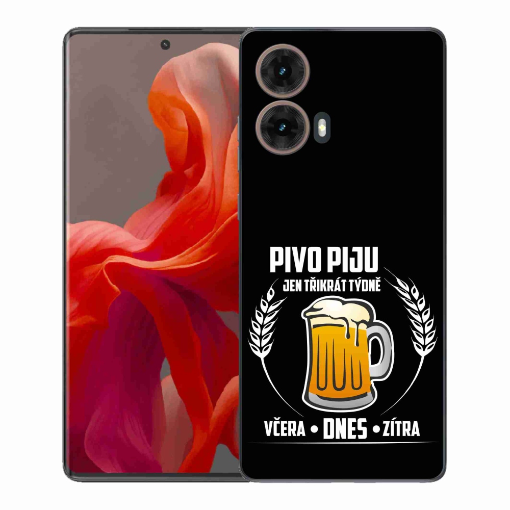 Gelový kryt mmCase na Motorola Moto G85 5G - pivní motiv černé pozadí