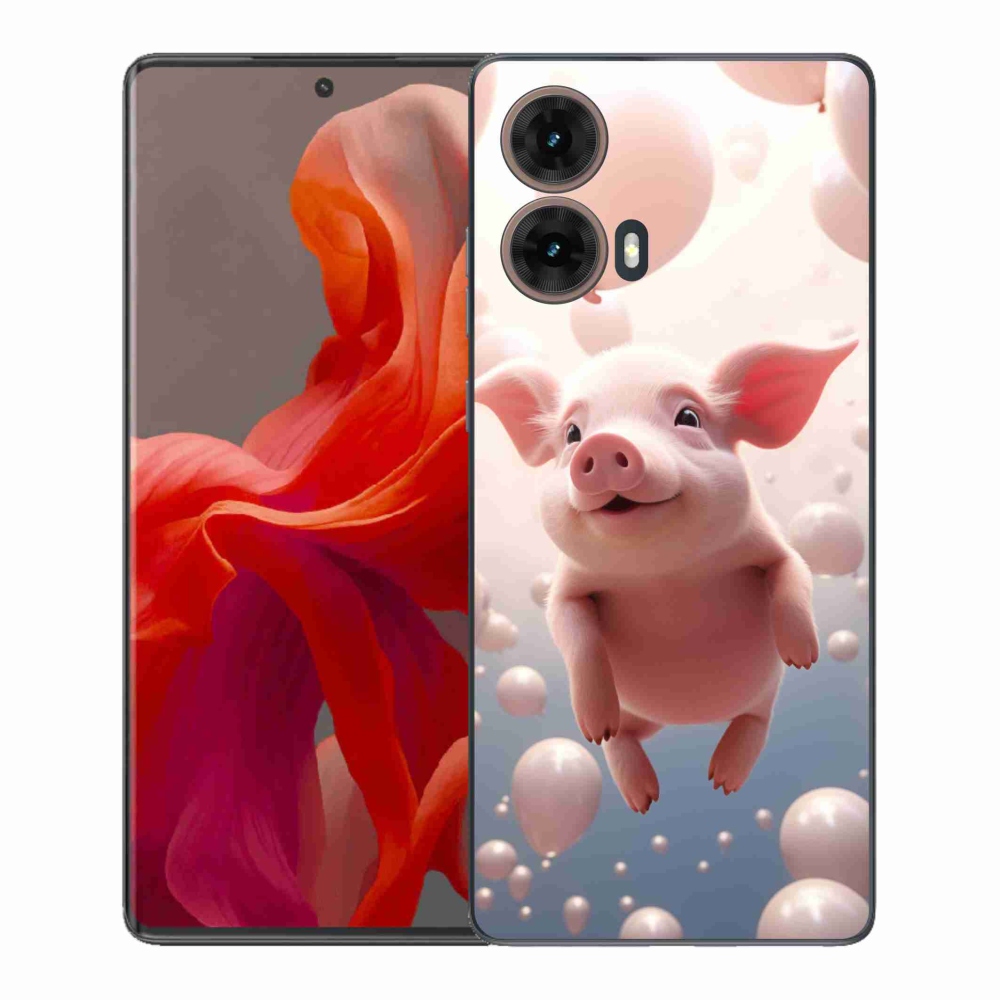 Gelový kryt mmCase na Motorola Moto G85 5G - prasátko s balónky